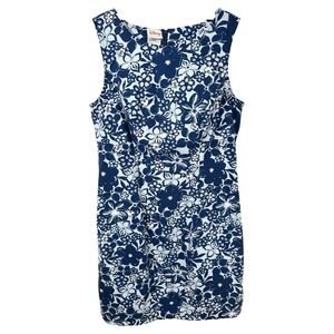 VTG‎ Disney Medium Shift Dress Blue Floral Hidden Mickey Sleeveless Resort 1293